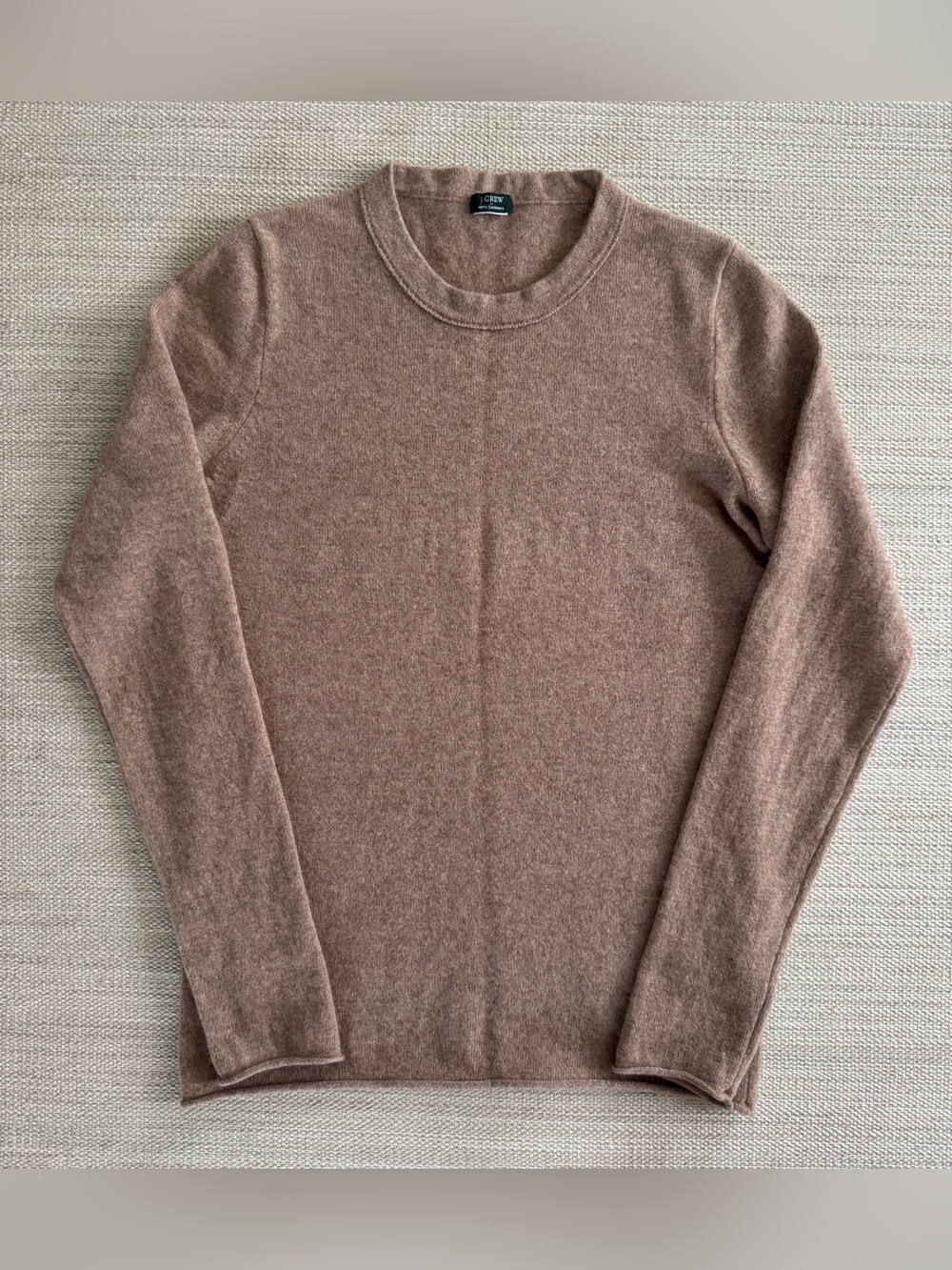 J.Crew light brown 100% cashmere crewneck long sleeve sweater women’s size S